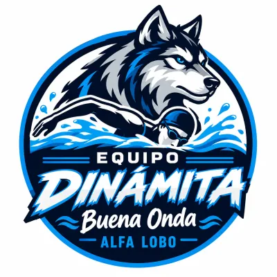 Logo de Dinamina buena onda alfa lobo